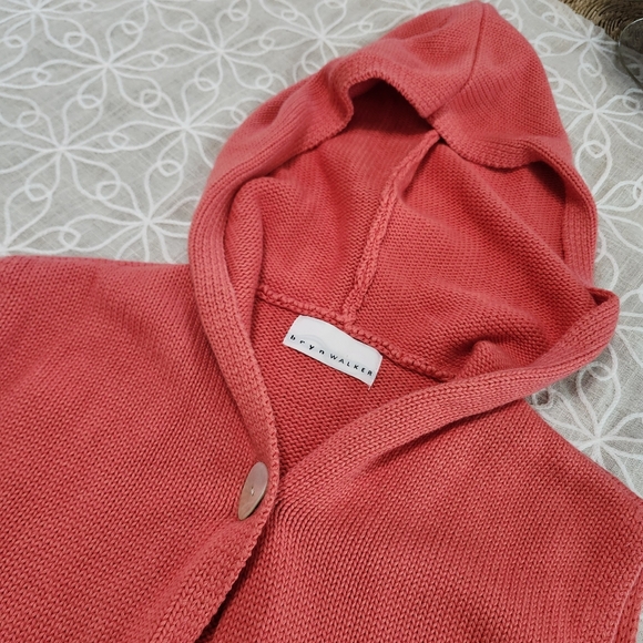 Bryn Walker Coral Sleeveless Knit Hooded Longline Cardigan Vest - Picture 8 of 11
